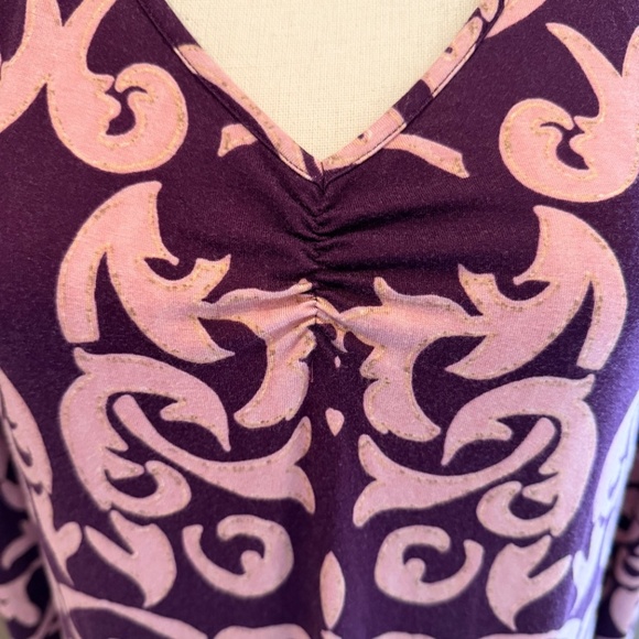 Soma Women's Flowy Long Open Sleeve Midi Dress, Burgundy, Size Medium - Picture 3 of 13